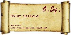 Oblat Szilvia névjegykártya